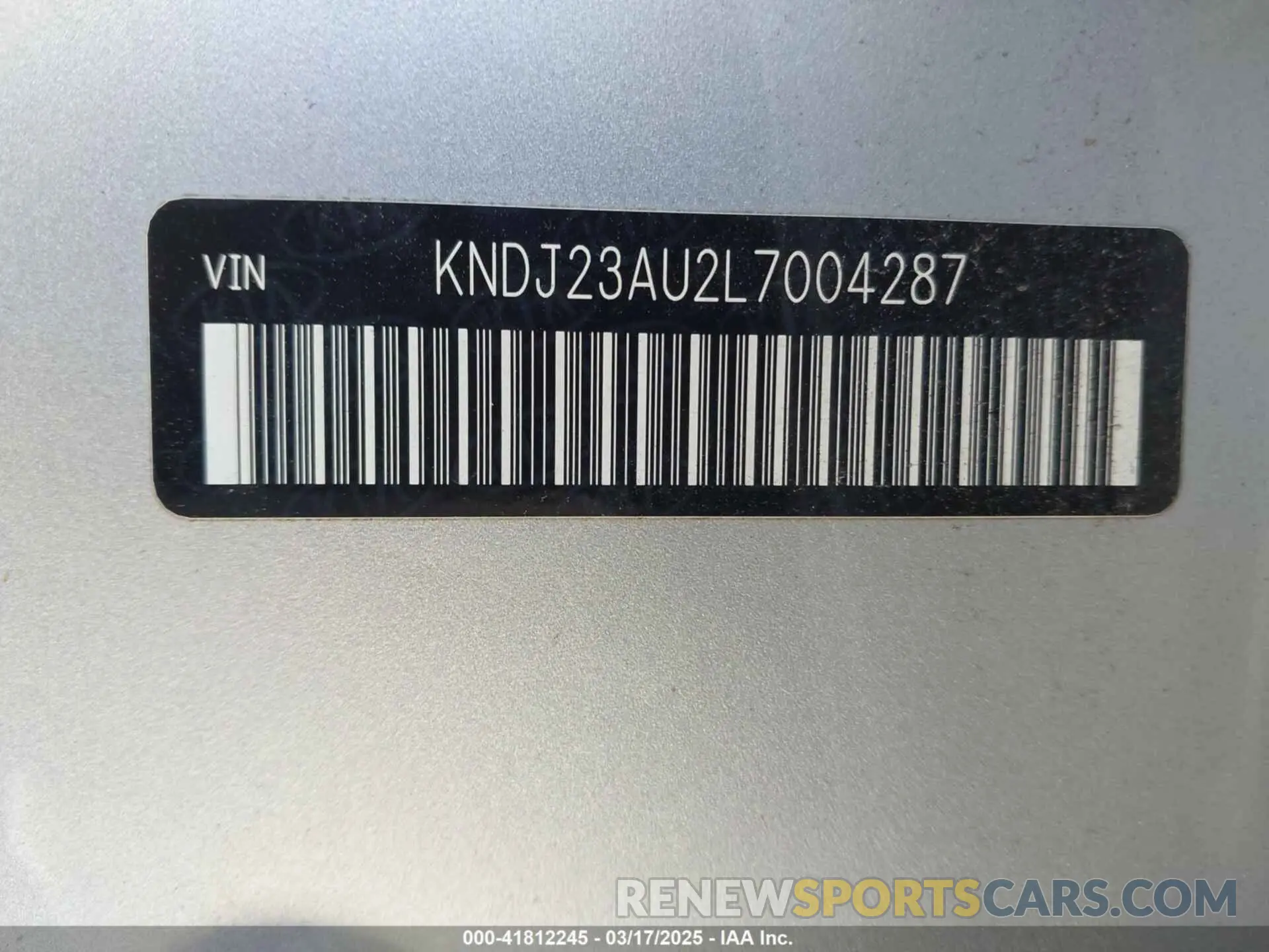 9 Photograph of a damaged car KNDJ23AU2L7004287 KIA SOUL 2020