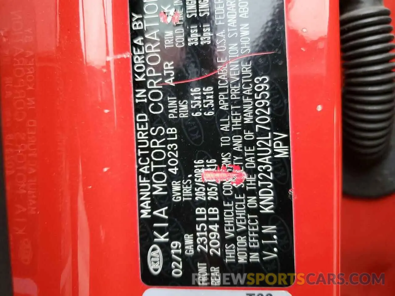 12 Photograph of a damaged car KNDJ23AU2L7029593 KIA SOUL 2020