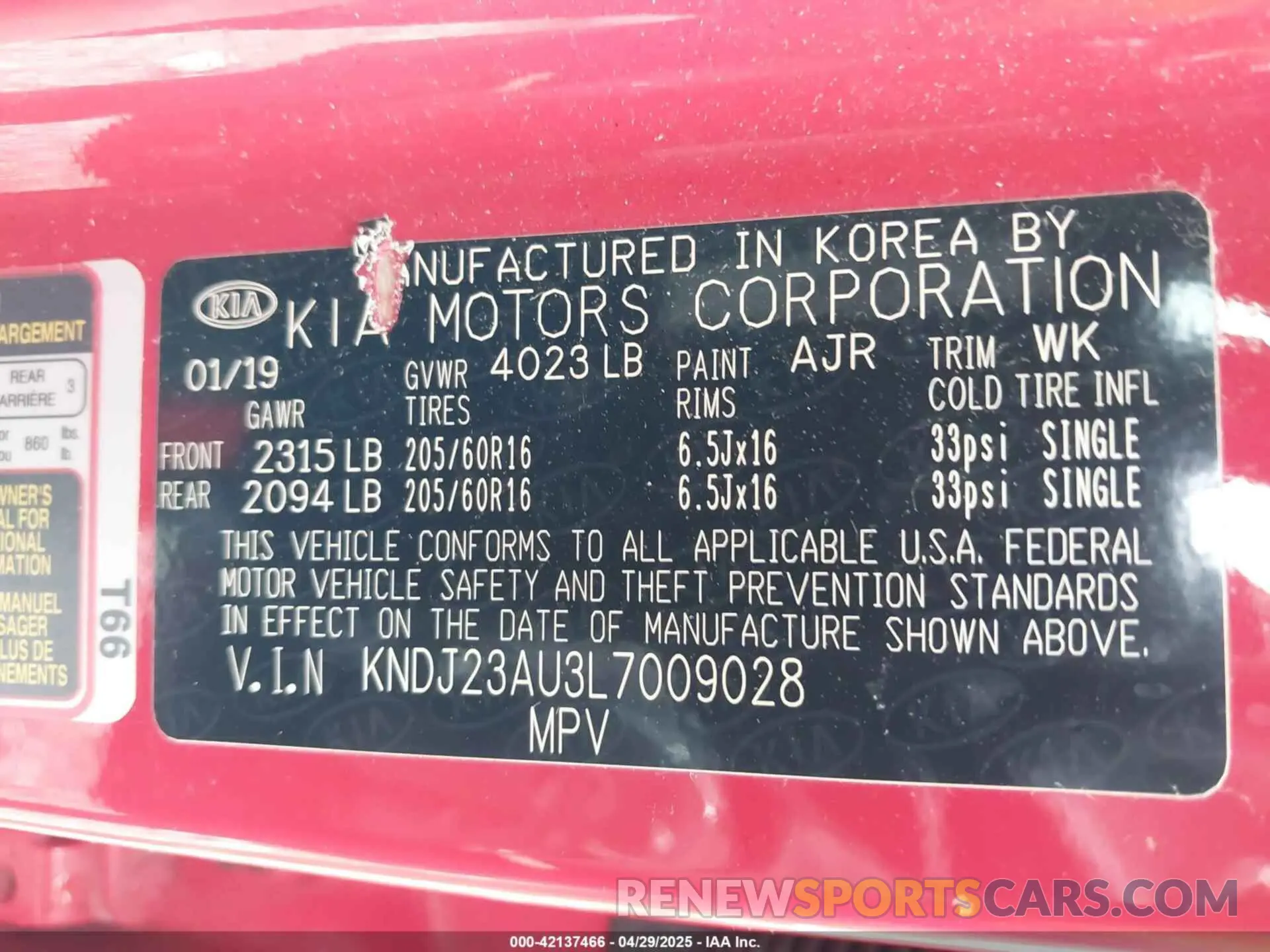 9 Photograph of a damaged car KNDJ23AU3L7009028 KIA SOUL 2020