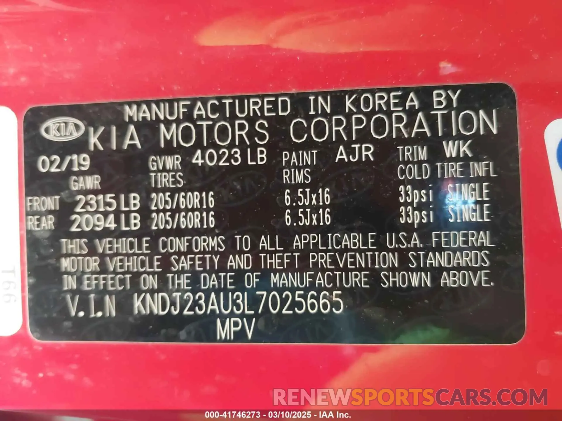 9 Photograph of a damaged car KNDJ23AU3L7025665 KIA SOUL 2020