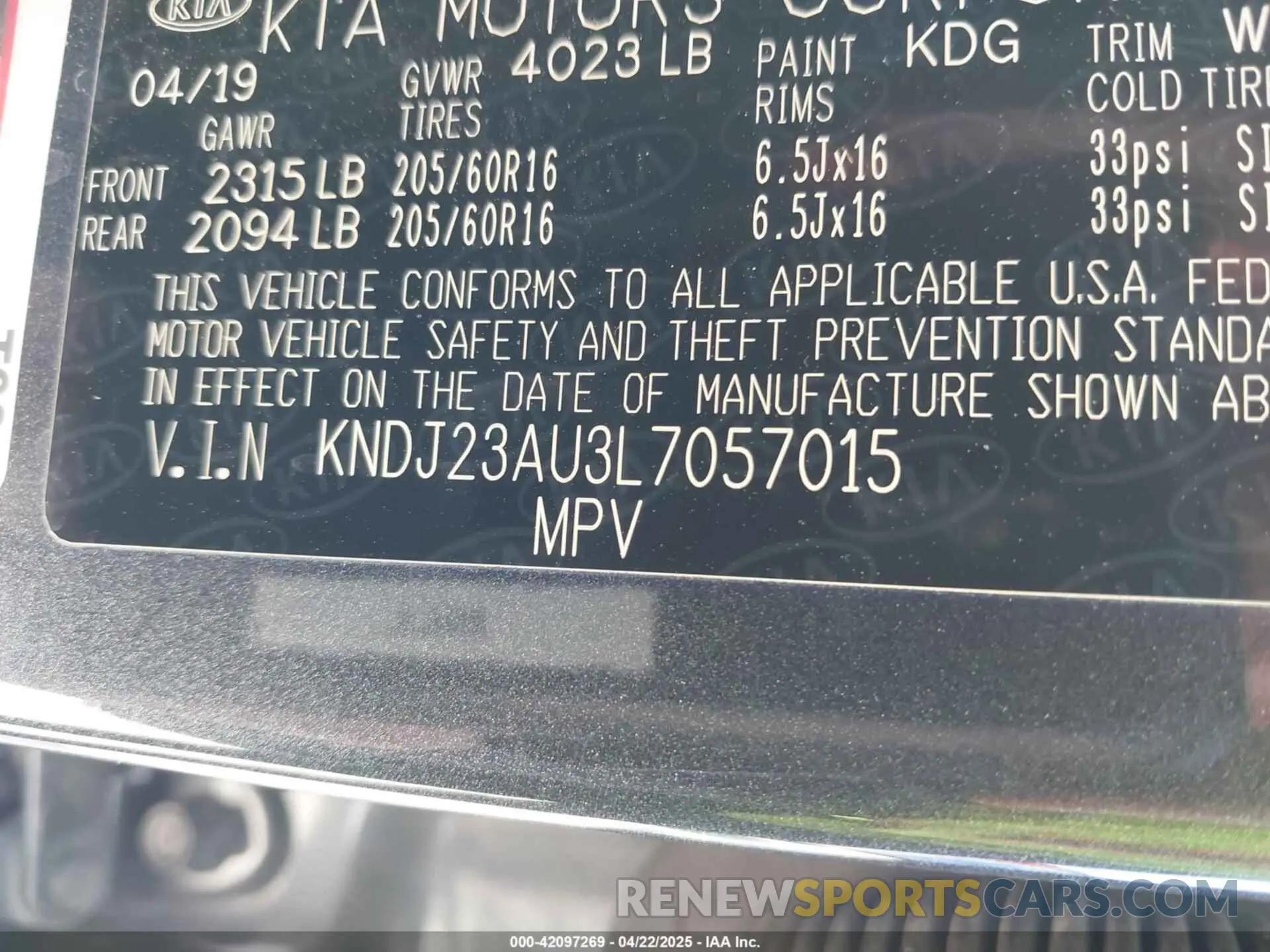 9 Photograph of a damaged car KNDJ23AU3L7057015 KIA SOUL 2020