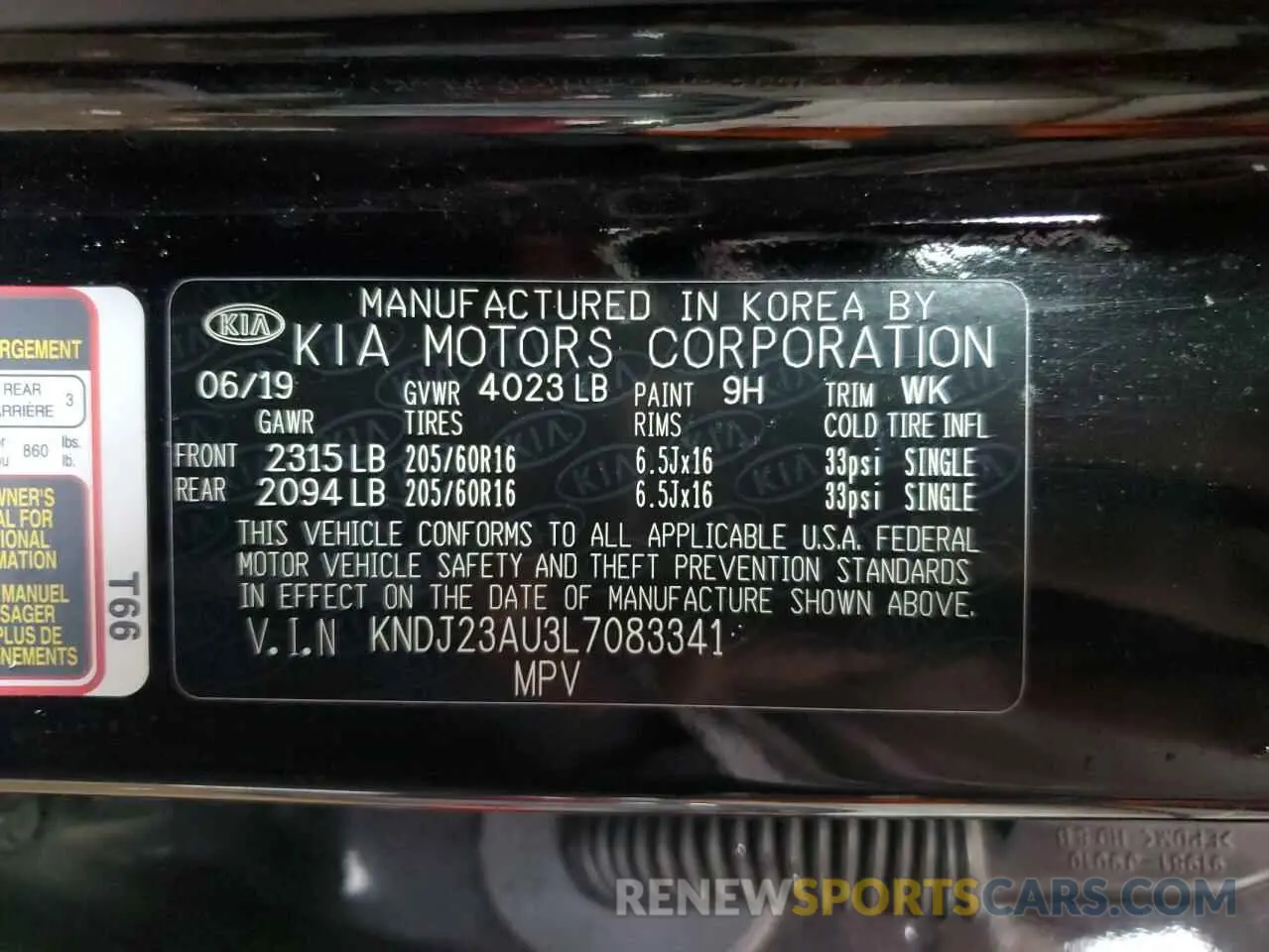 13 Photograph of a damaged car KNDJ23AU3L7083341 KIA SOUL 2020