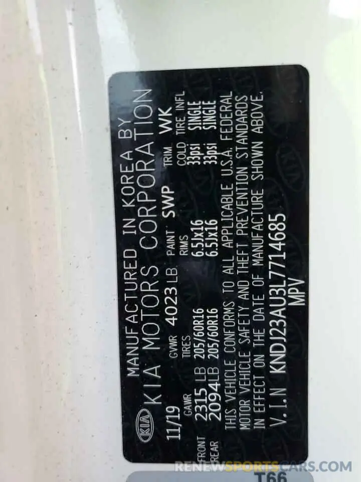 13 Photograph of a damaged car KNDJ23AU3L7714685 KIA SOUL 2020