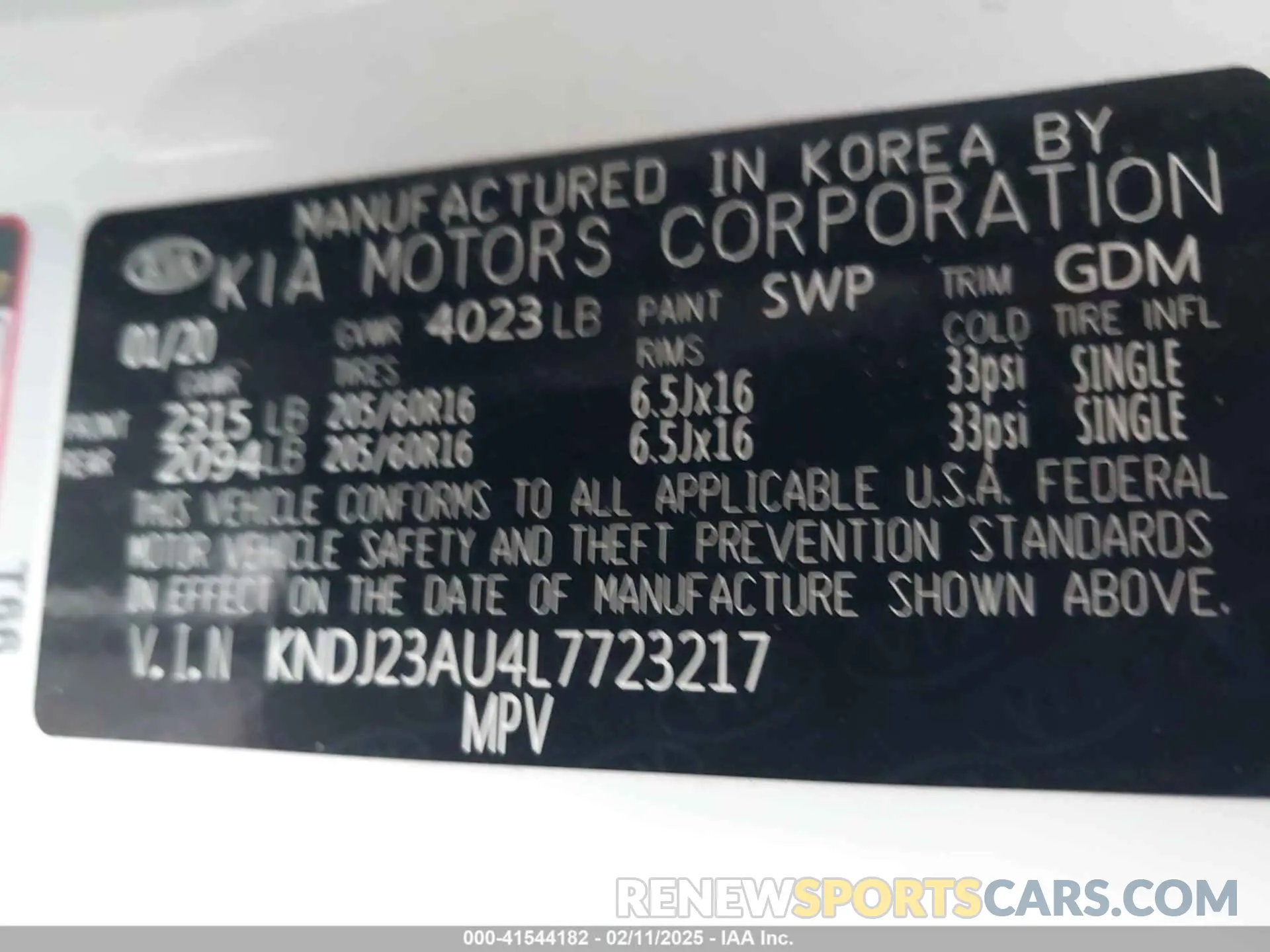 9 Photograph of a damaged car KNDJ23AU4L7723217 KIA SOUL 2020