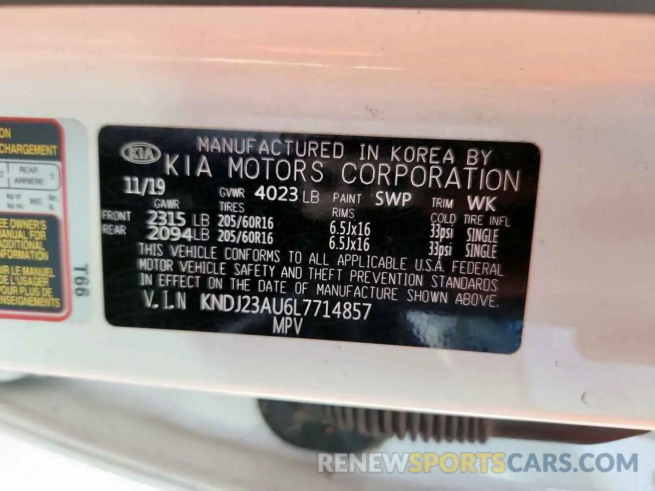 12 Photograph of a damaged car KNDJ23AU6L7714857 KIA SOUL 2020