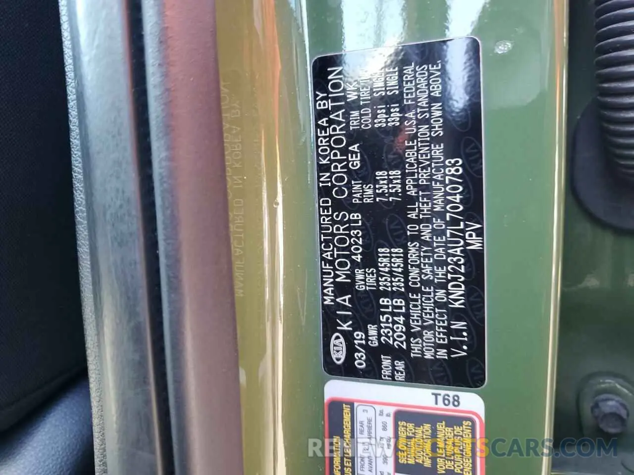 15 Photograph of a damaged car KNDJ23AU7L7040783 KIA SOUL 2020