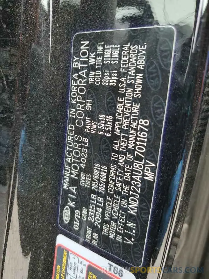 13 Photograph of a damaged car KNDJ23AU8L7011678 KIA SOUL 2020