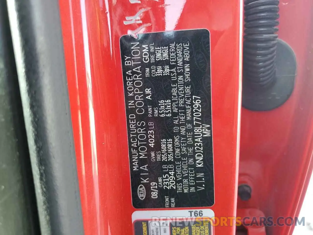 13 Photograph of a damaged car KNDJ23AU8L7702967 KIA SOUL 2020