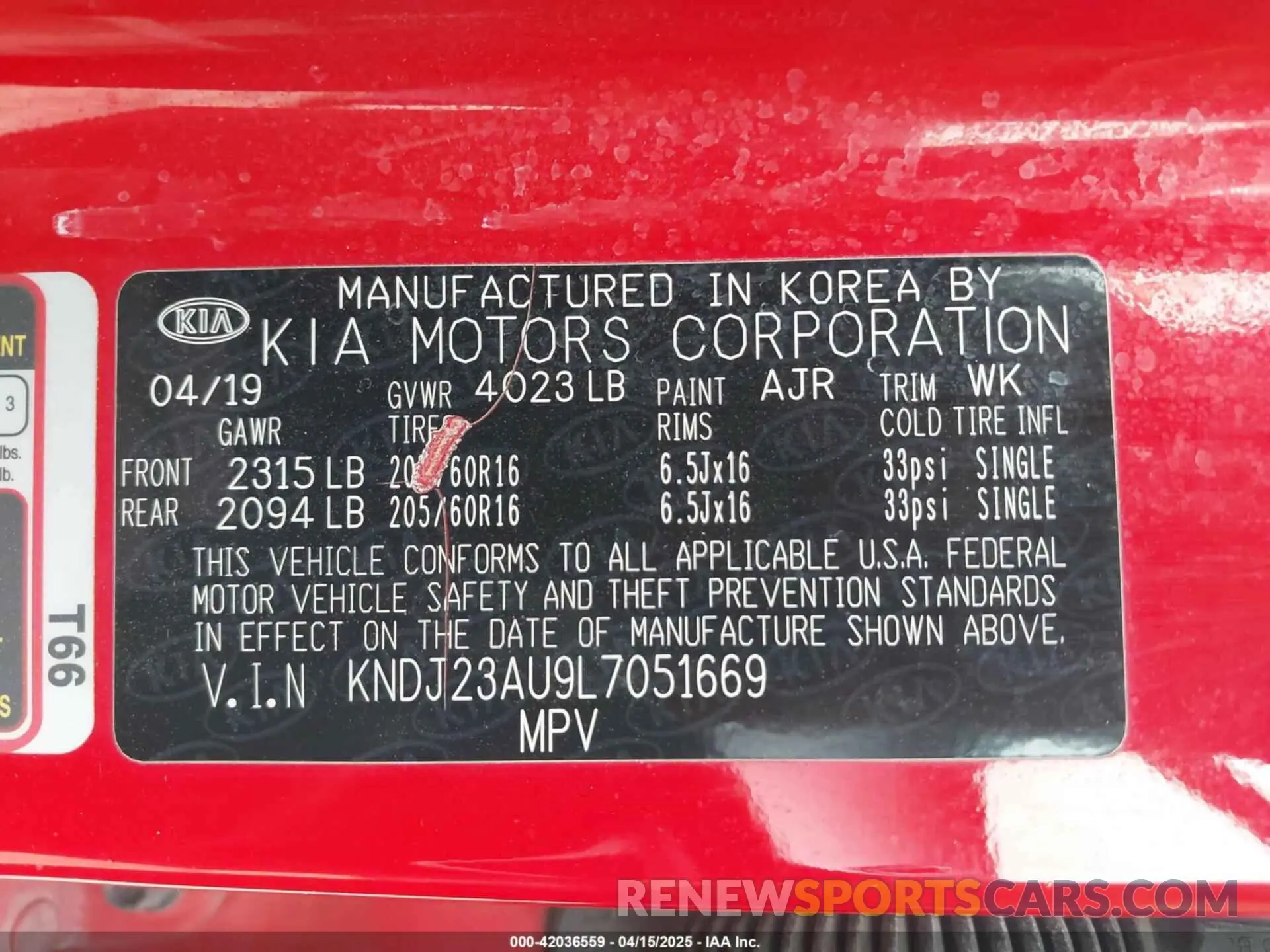 9 Photograph of a damaged car KNDJ23AU9L7051669 KIA SOUL 2020
