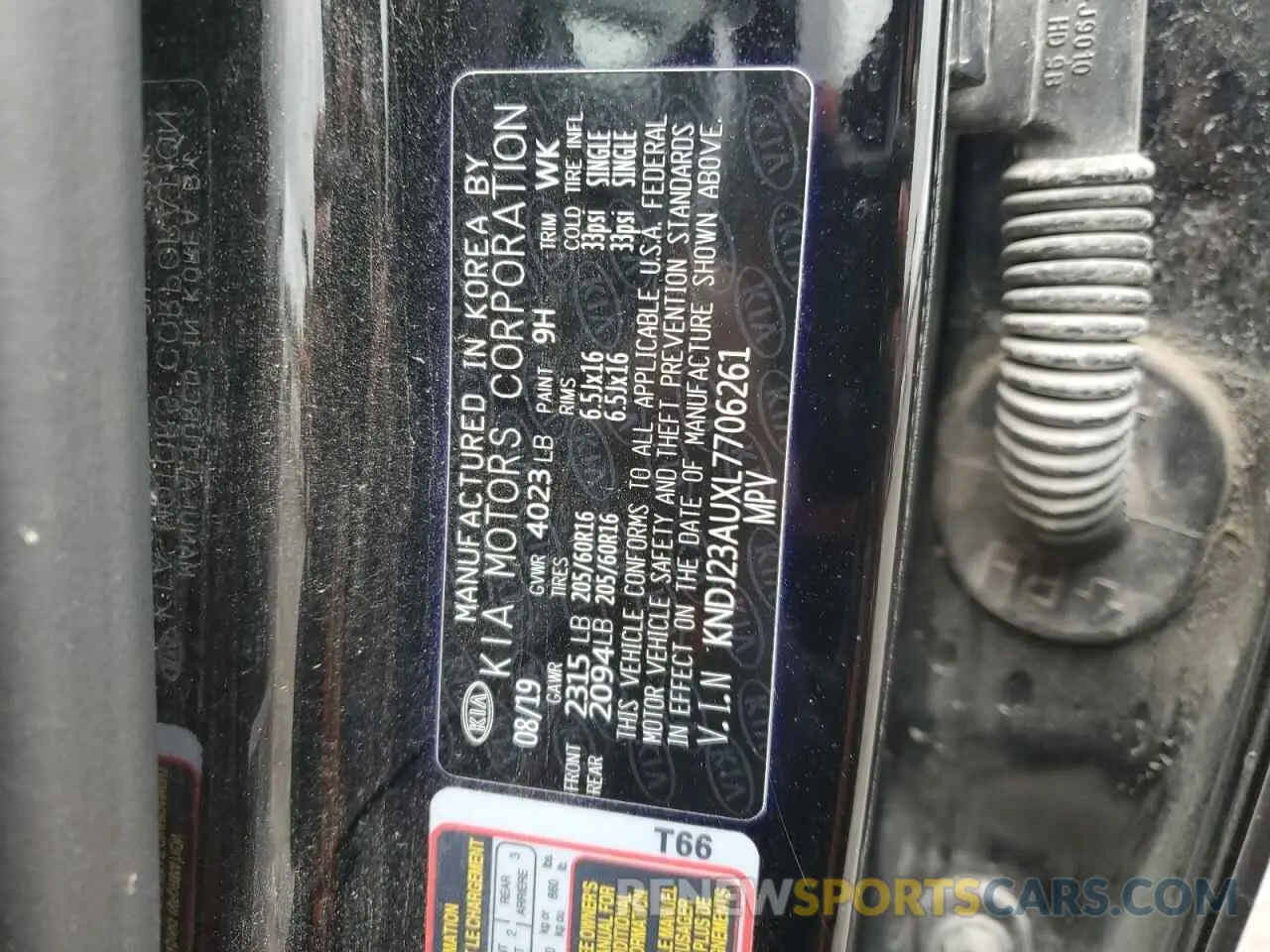 12 Photograph of a damaged car KNDJ23AUXL7706261 KIA SOUL 2020