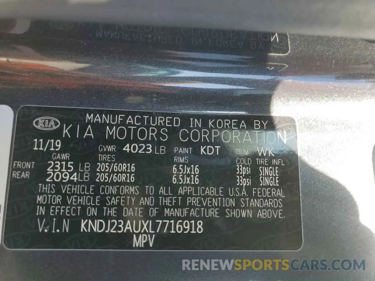 14 Photograph of a damaged car KNDJ23AUXL7716918 KIA SOUL 2020