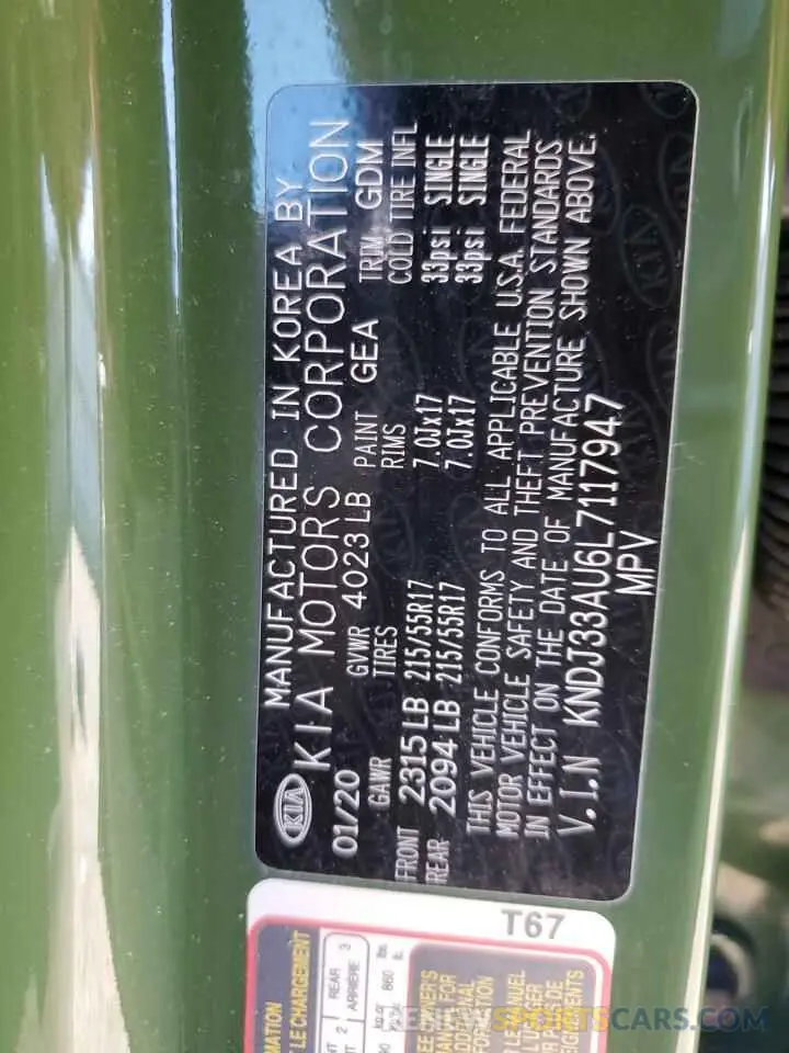 16 Photograph of a damaged car KNDJ33AU6L7117947 KIA SOUL 2020