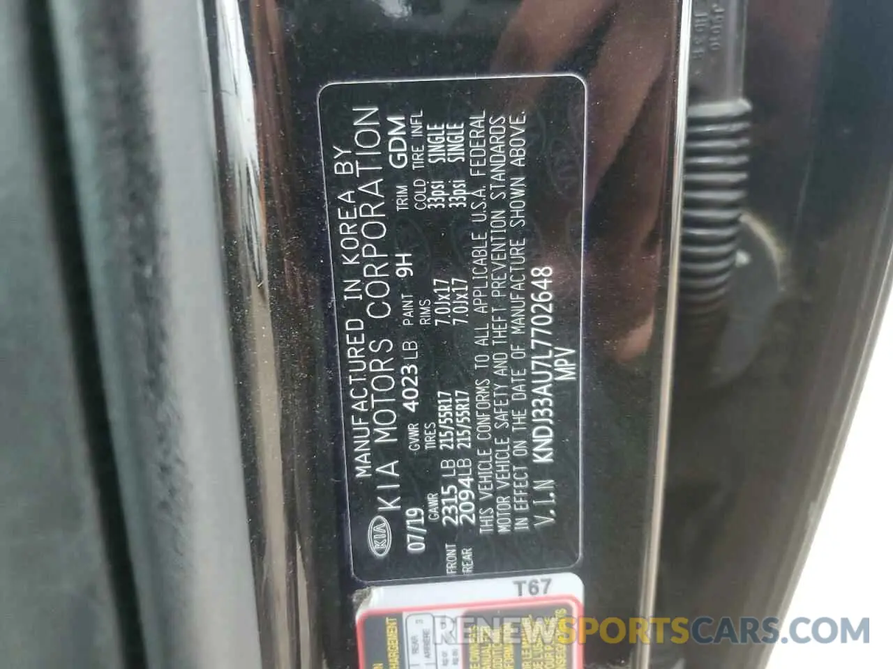 12 Photograph of a damaged car KNDJ33AU7L7702648 KIA SOUL 2020