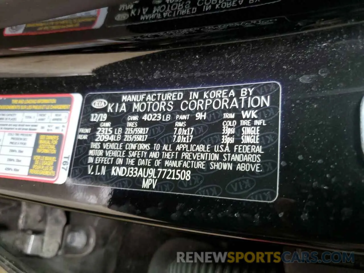 13 Photograph of a damaged car KNDJ33AU9L7721508 KIA SOUL 2020