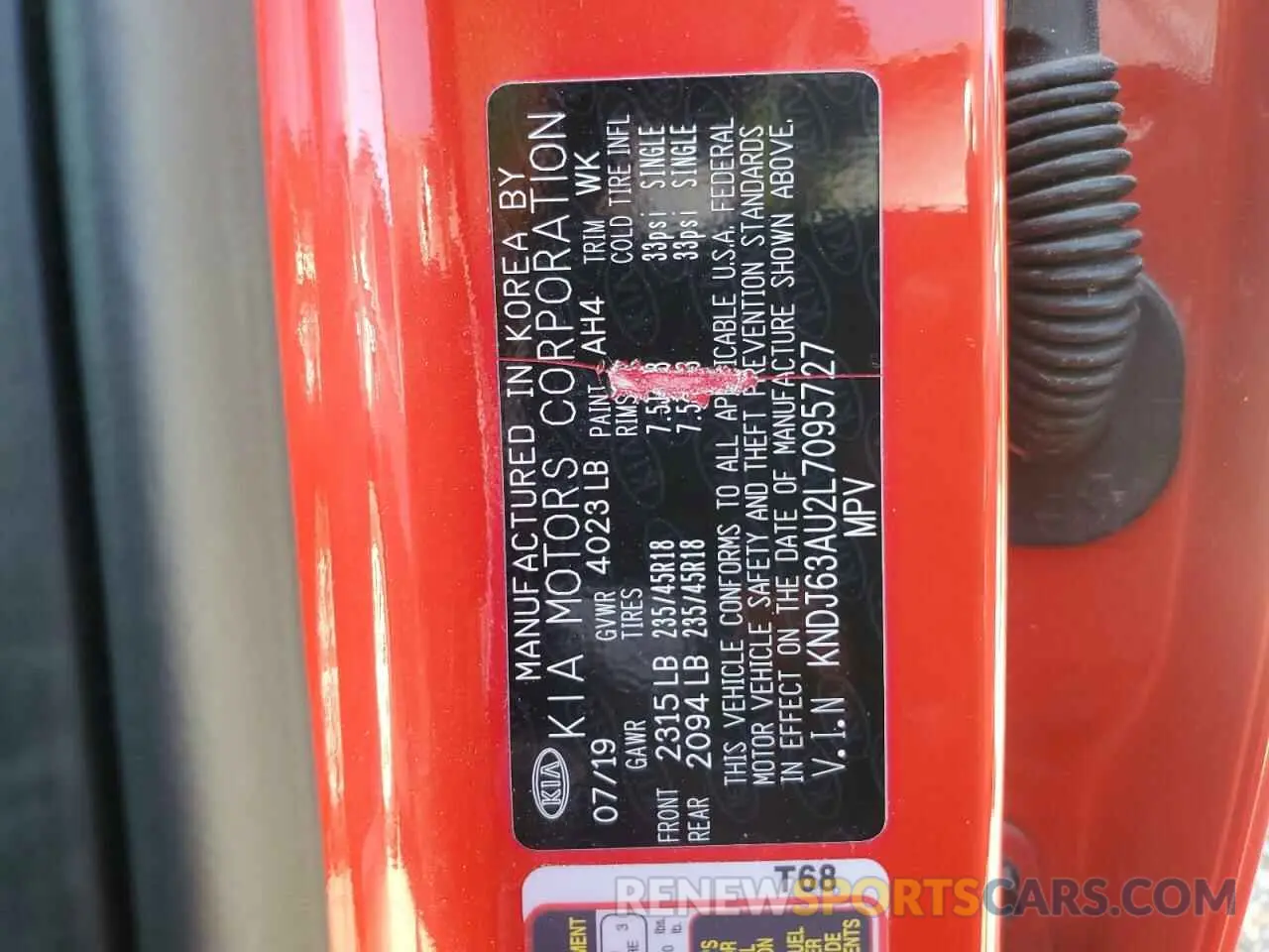 12 Photograph of a damaged car KNDJ63AU2L7095727 KIA SOUL 2020