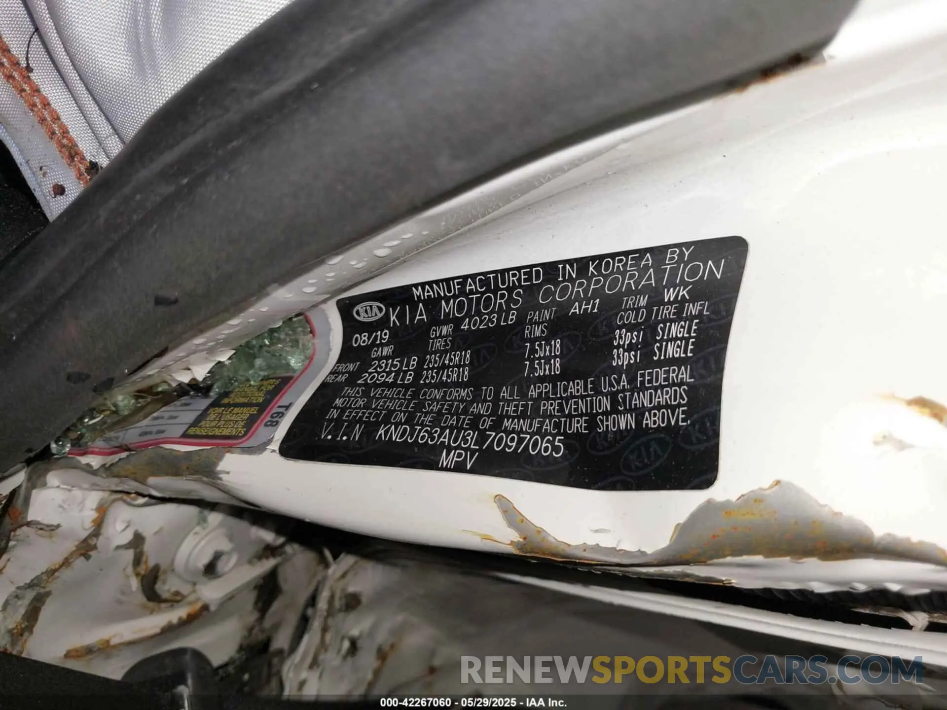 9 Photograph of a damaged car KNDJ63AU3L7097065 KIA SOUL 2020