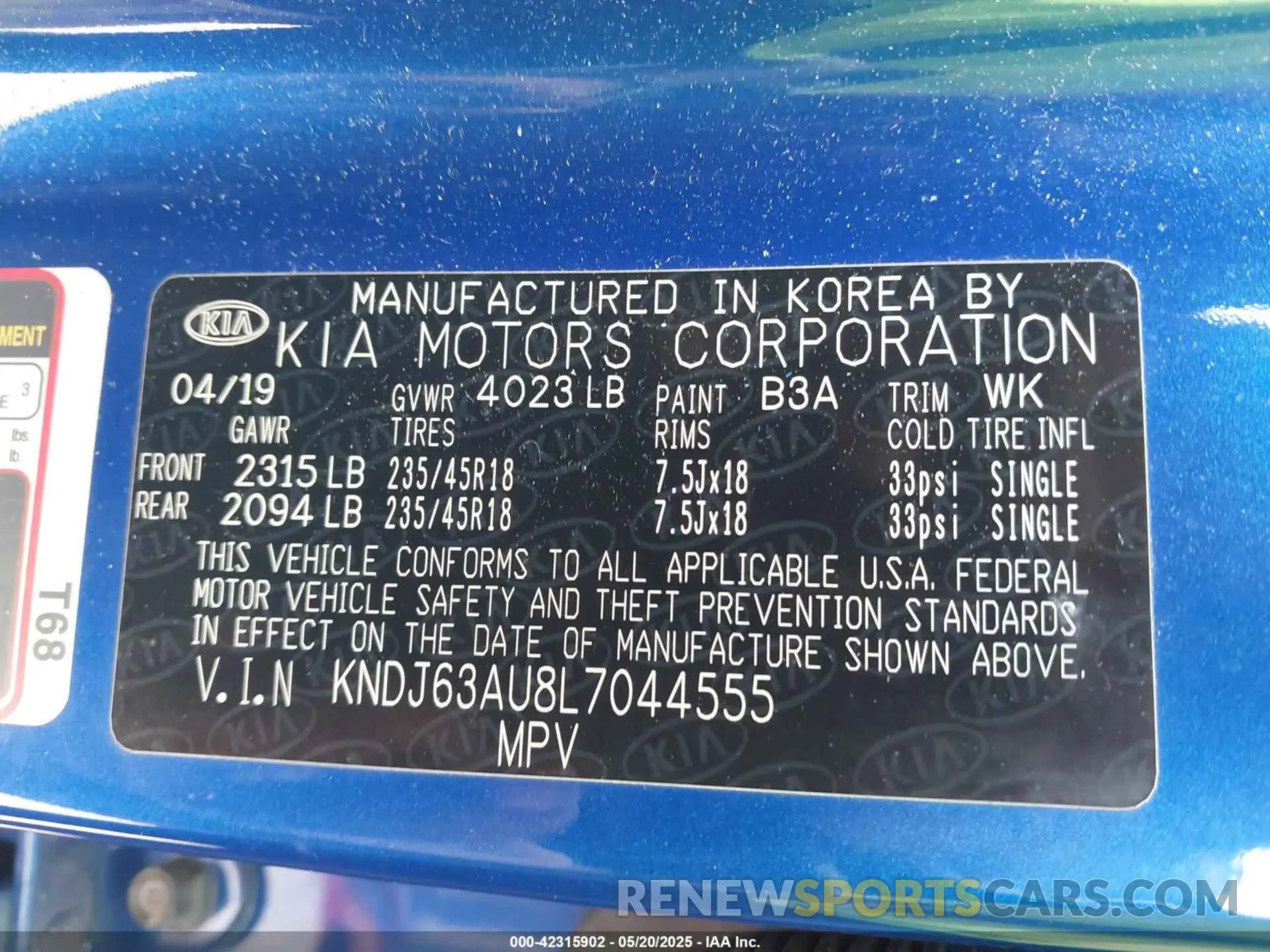 9 Photograph of a damaged car KNDJ63AU8L7044555 KIA SOUL 2020