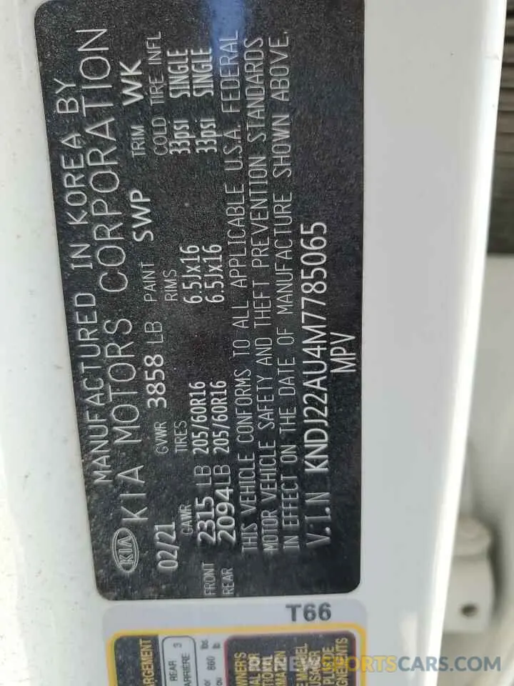 14 Photograph of a damaged car KNDJ22AU4M7785065 KIA SOUL 2021
