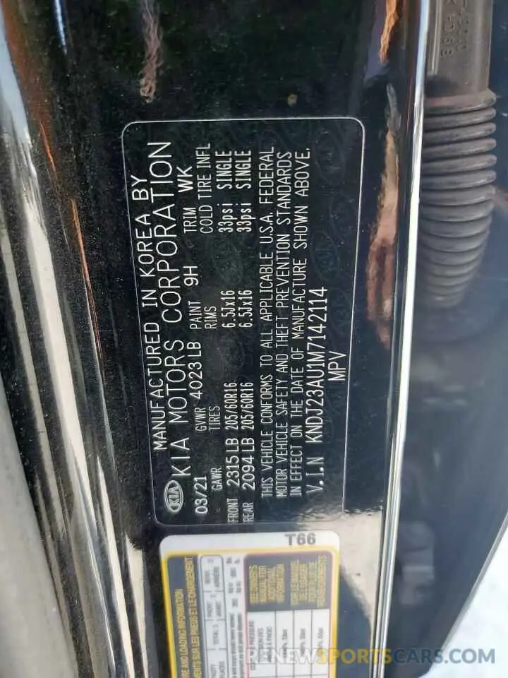 13 Photograph of a damaged car KNDJ23AU1M7142114 KIA SOUL 2021