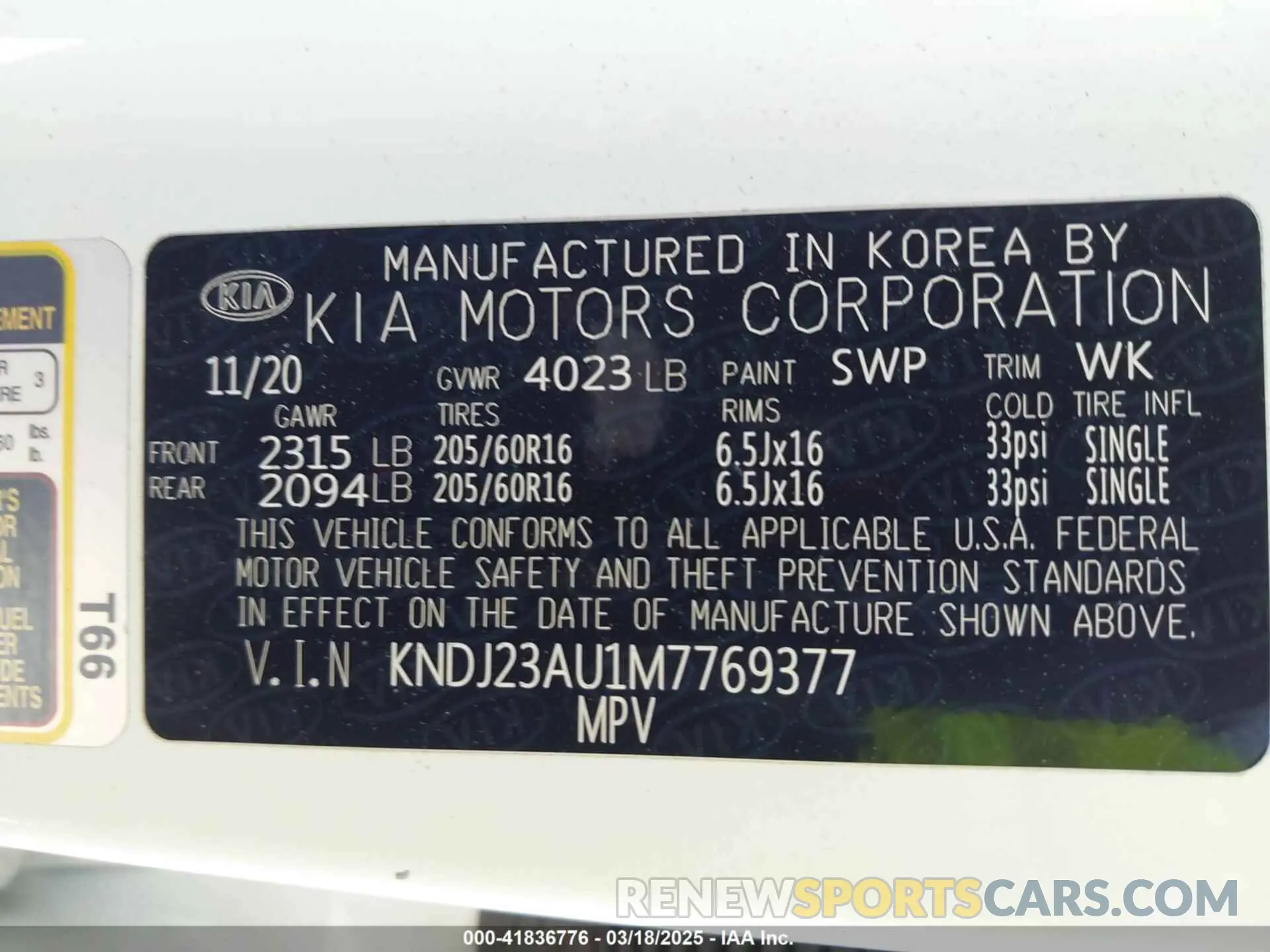 9 Photograph of a damaged car KNDJ23AU1M7769377 KIA SOUL 2021