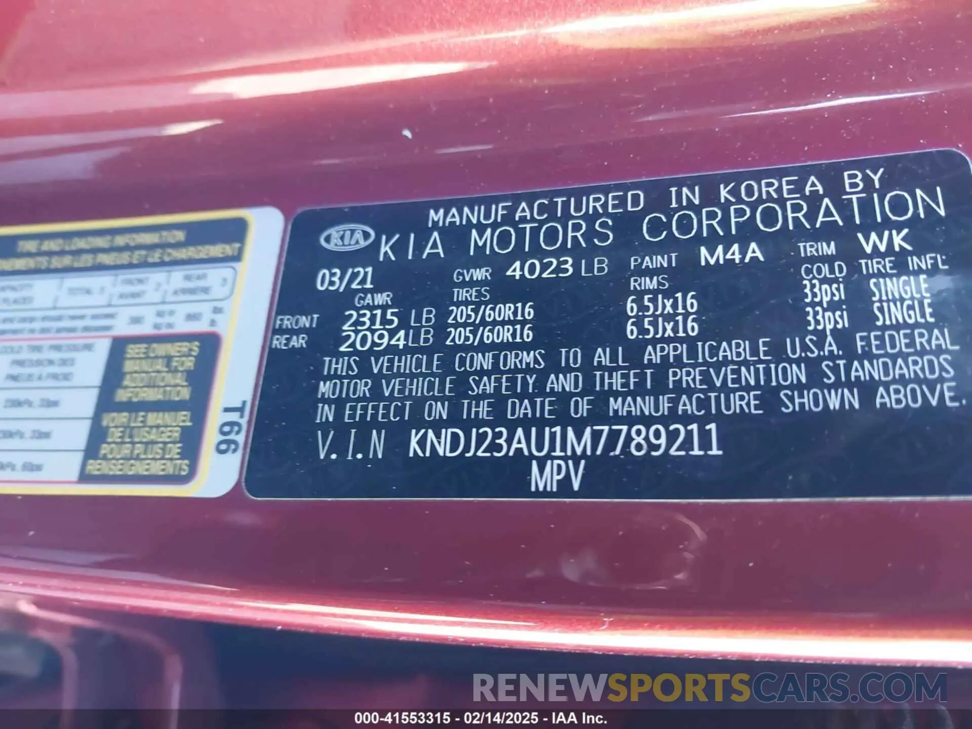 9 Photograph of a damaged car KNDJ23AU1M7789211 KIA SOUL 2021