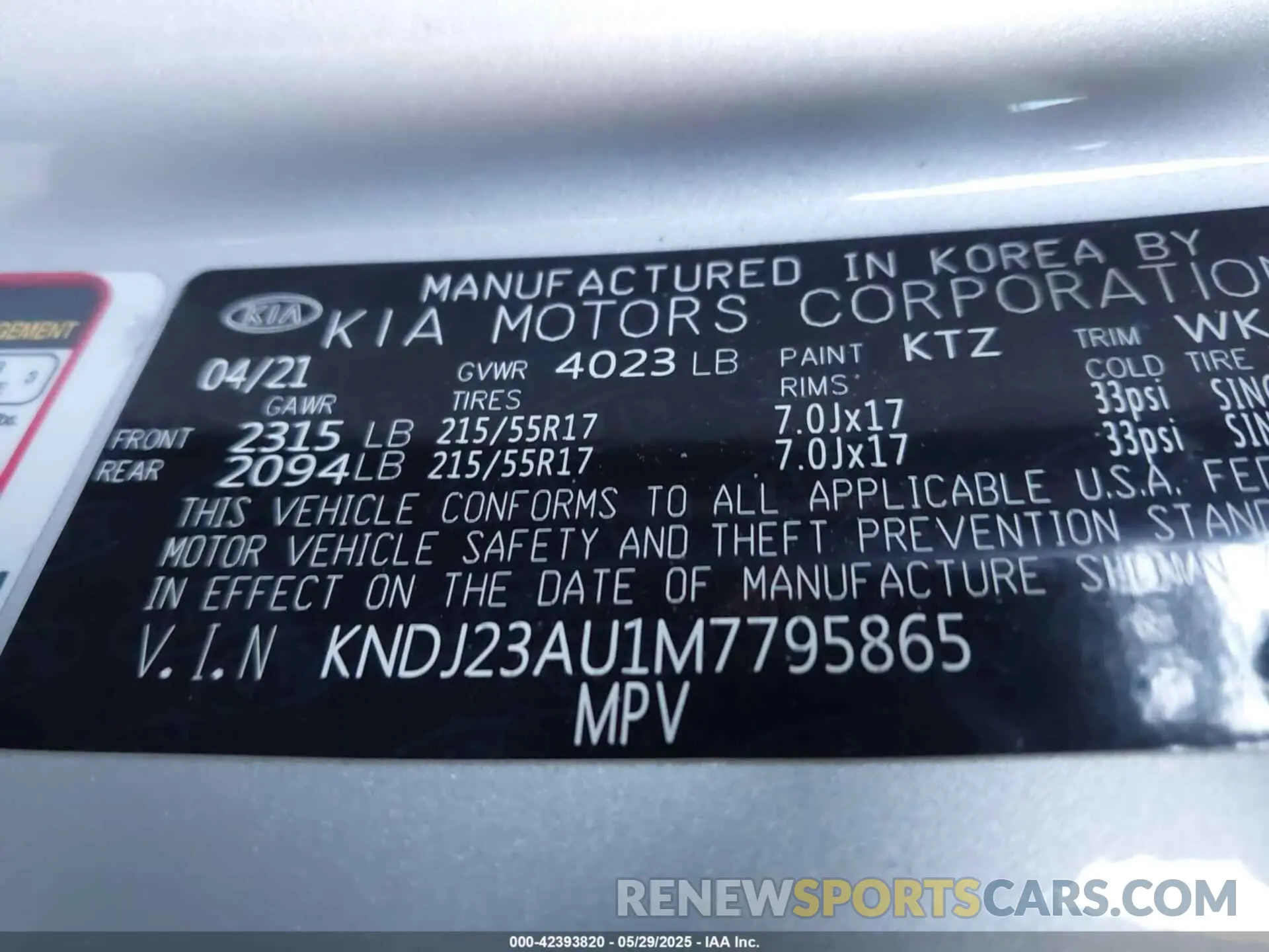 9 Photograph of a damaged car KNDJ23AU1M7795865 KIA SOUL 2021