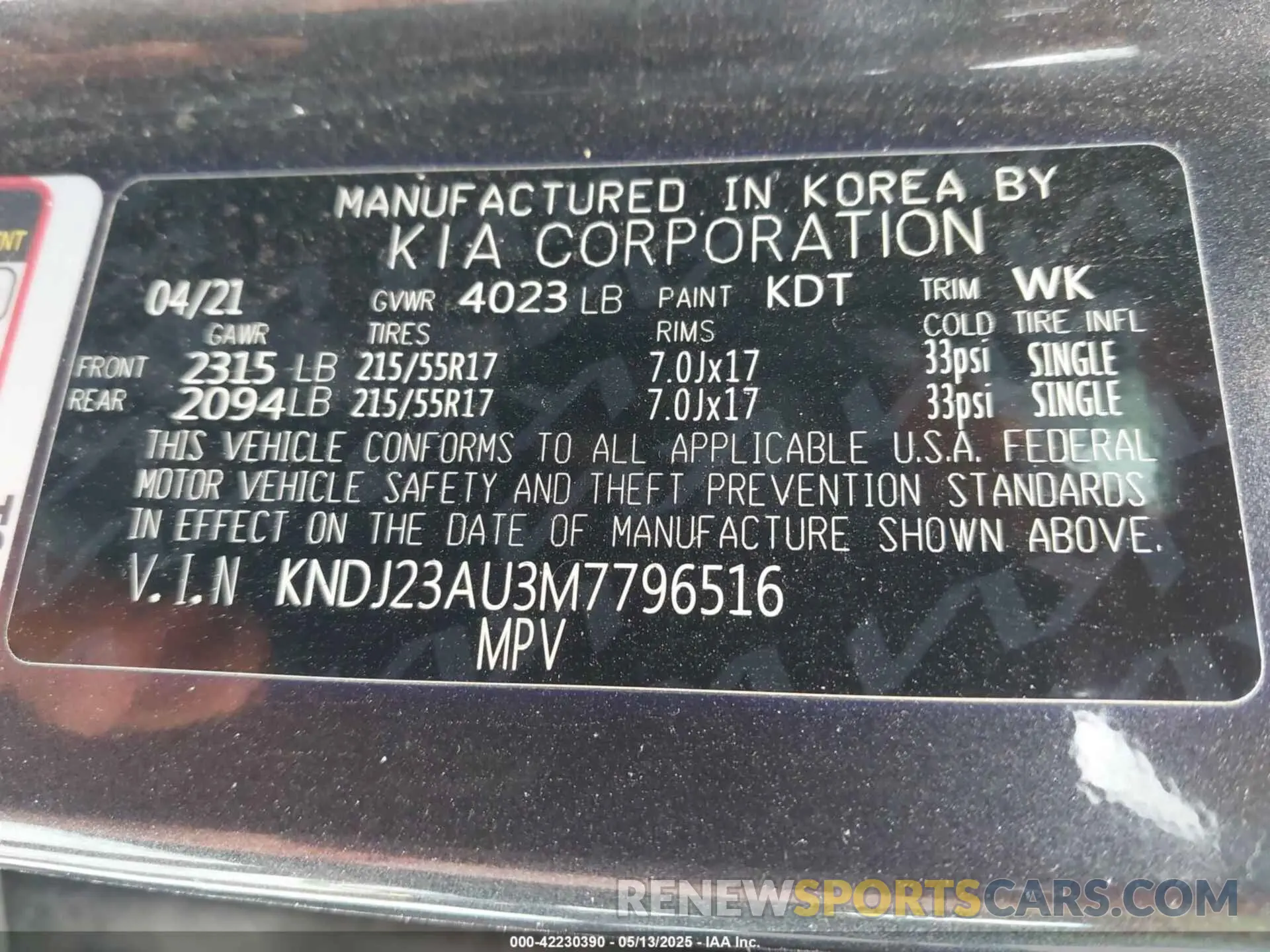 9 Photograph of a damaged car KNDJ23AU3M7796516 KIA SOUL 2021