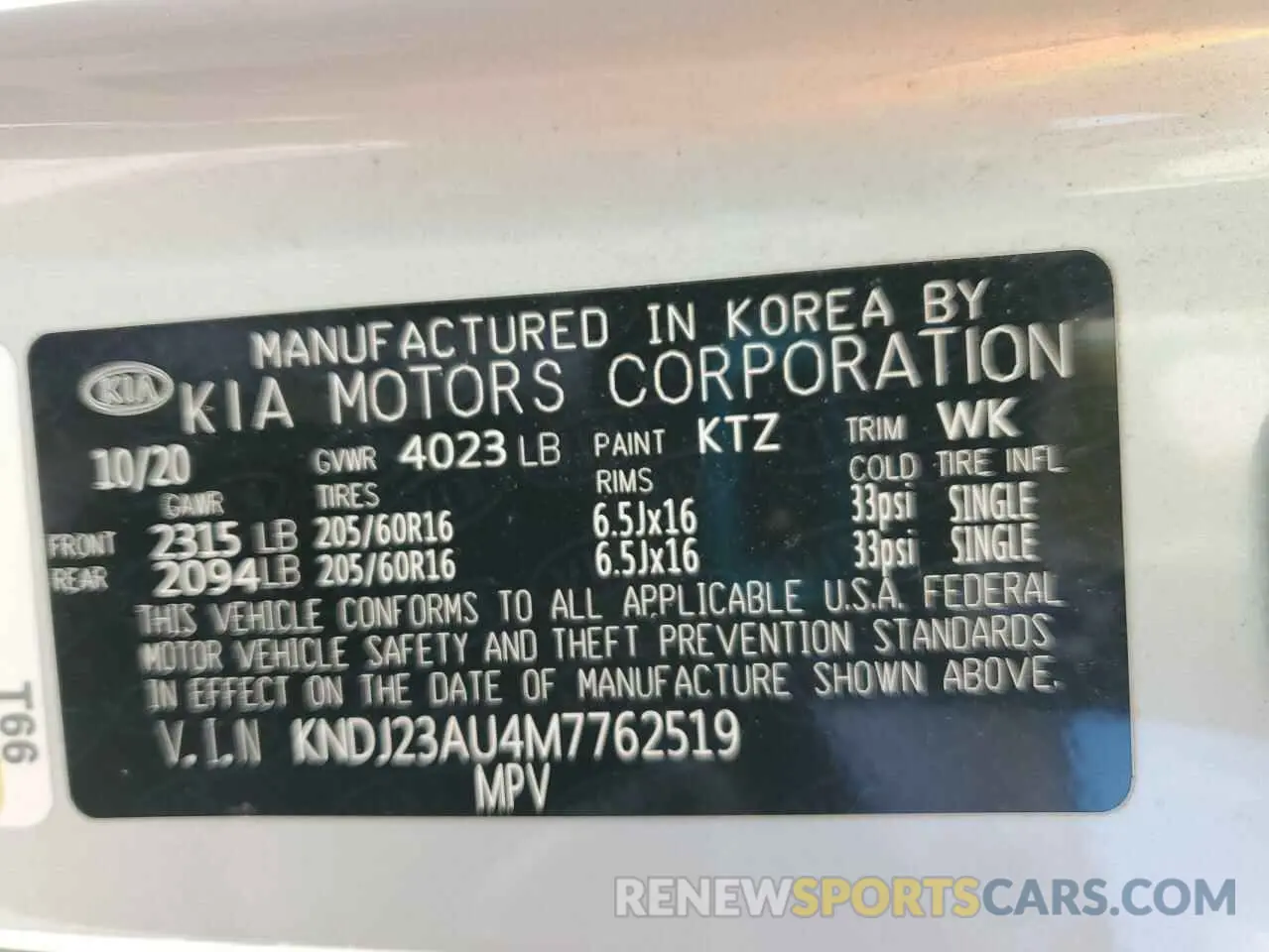 13 Photograph of a damaged car KNDJ23AU4M7762519 KIA SOUL 2021