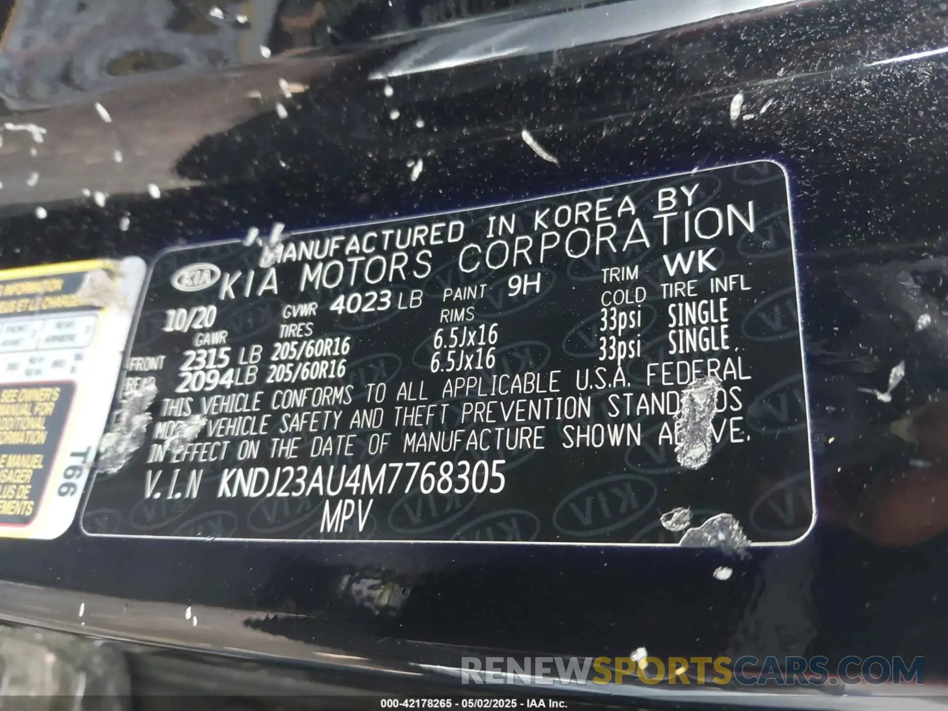 9 Photograph of a damaged car KNDJ23AU4M7768305 KIA SOUL 2021