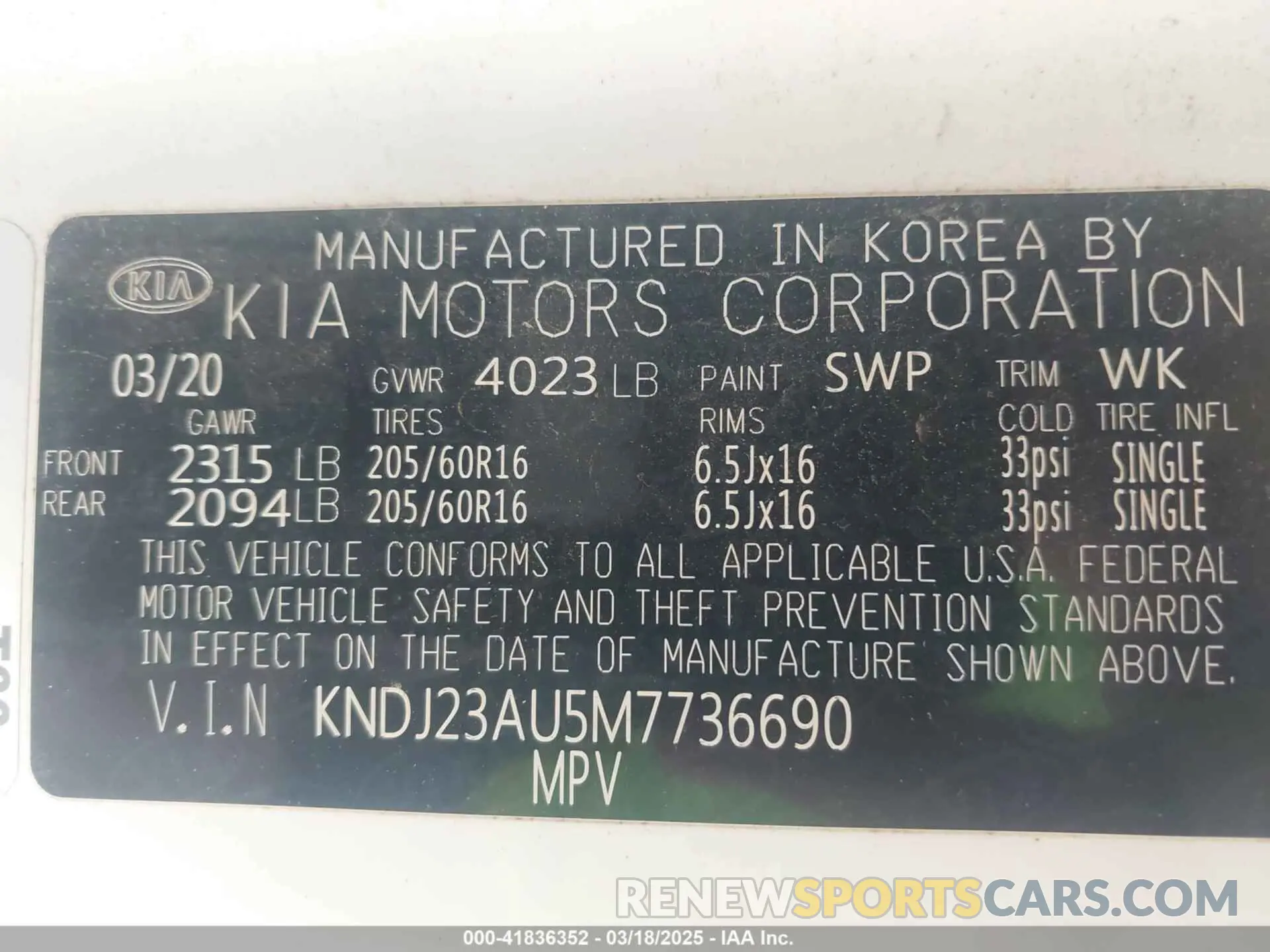 9 Photograph of a damaged car KNDJ23AU5M7736690 KIA SOUL 2021
