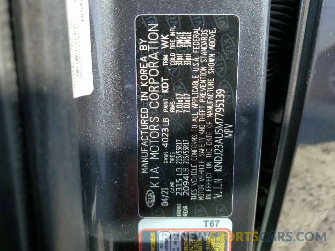 12 Photograph of a damaged car KNDJ23AU5M7795139 KIA SOUL 2021