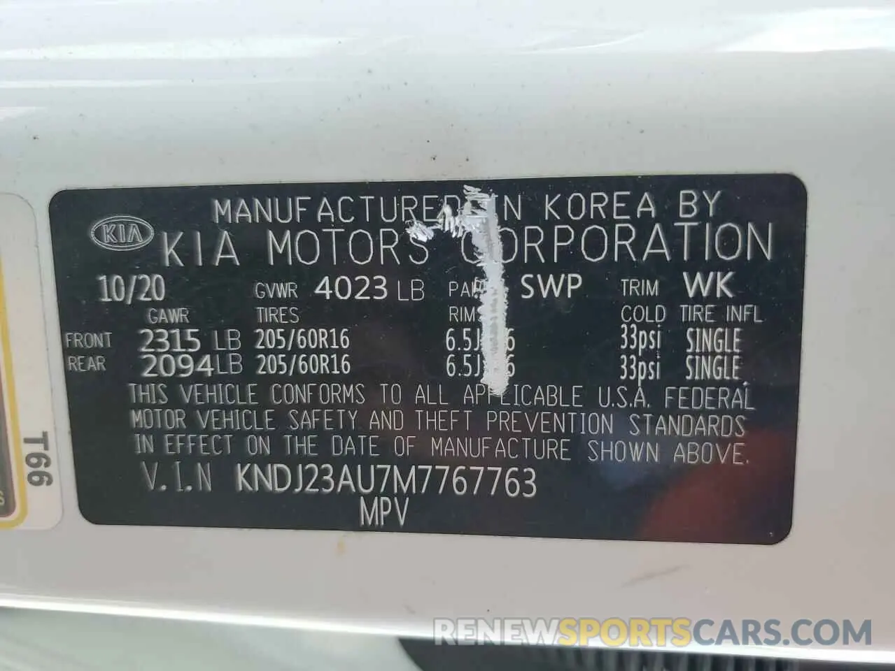 12 Photograph of a damaged car KNDJ23AU7M7767763 KIA SOUL 2021