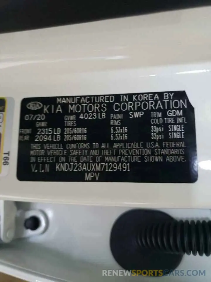 12 Photograph of a damaged car KNDJ23AUXM7129491 KIA SOUL 2021