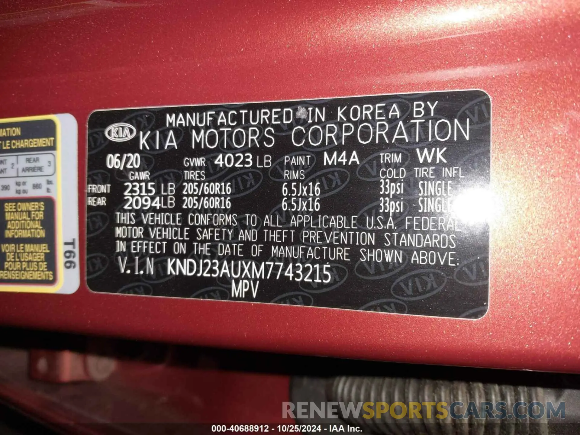 8 Photograph of a damaged car KNDJ23AUXM7743215 KIA SOUL 2021
