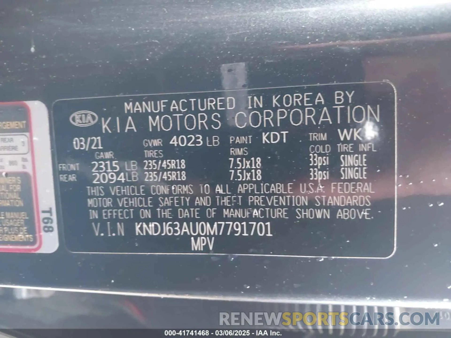 9 Photograph of a damaged car KNDJ63AU0M7791701 KIA SOUL 2021