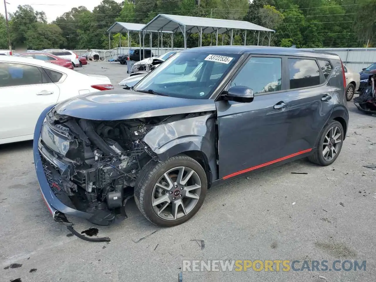 1 Photograph of a damaged car KNDJ63AU4M7792902 KIA SOUL 2021