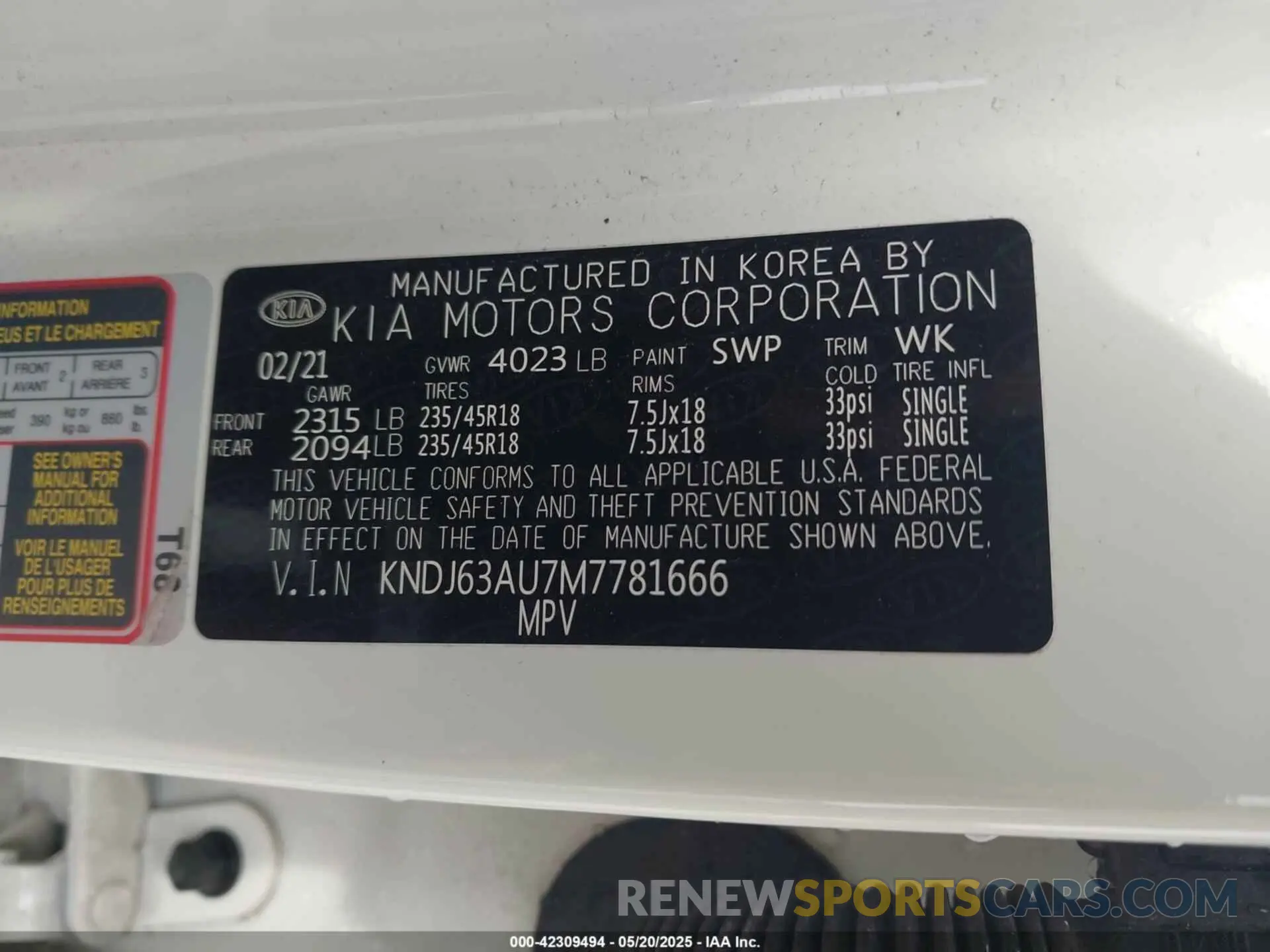 9 Photograph of a damaged car KNDJ63AU7M7781666 KIA SOUL 2021
