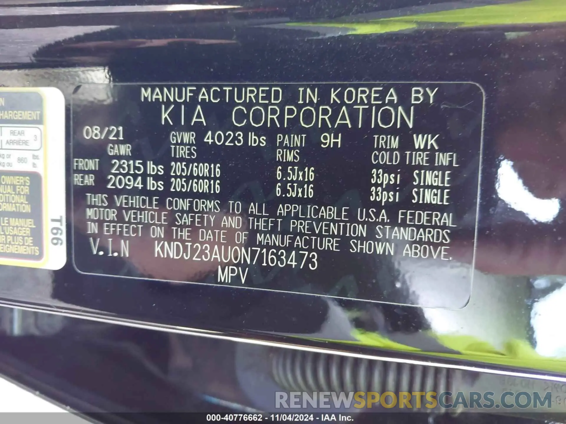 9 Photograph of a damaged car KNDJ23AU0N7163473 KIA SOUL 2022