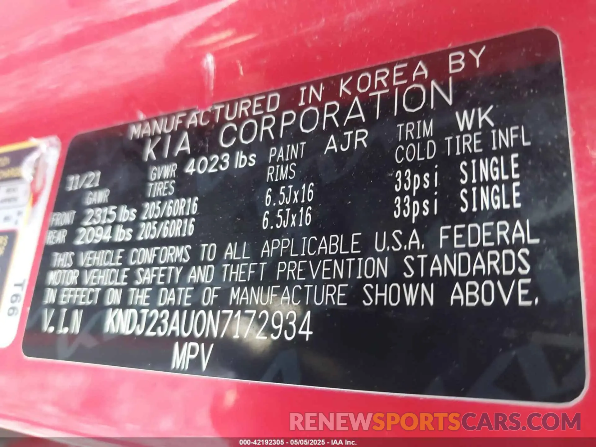 9 Photograph of a damaged car KNDJ23AU0N7172934 KIA SOUL 2022