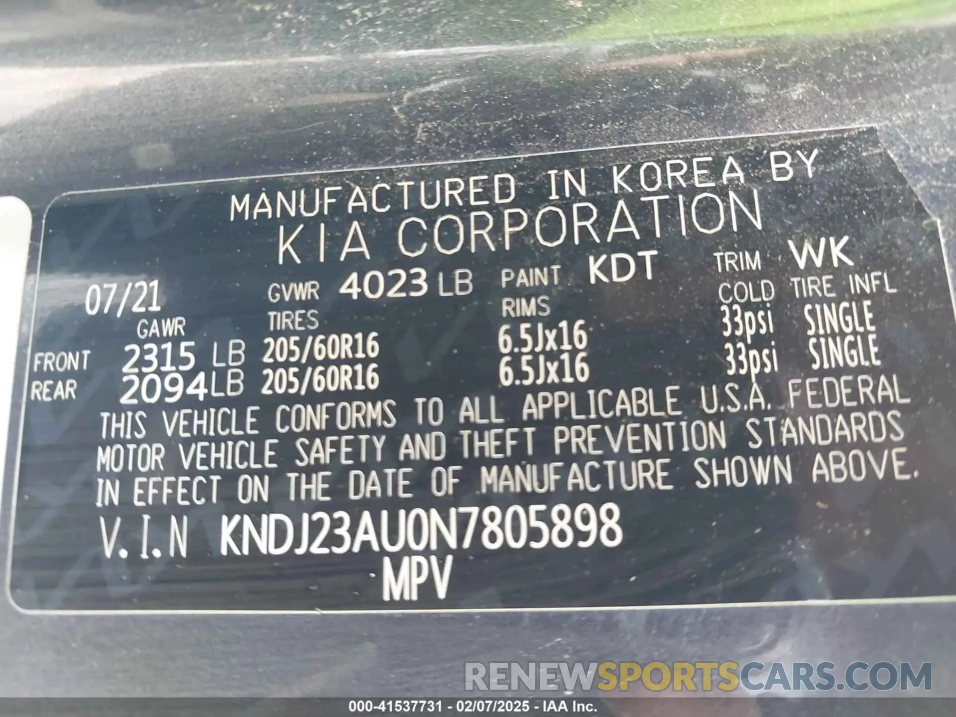 9 Photograph of a damaged car KNDJ23AU0N7805898 KIA SOUL 2022
