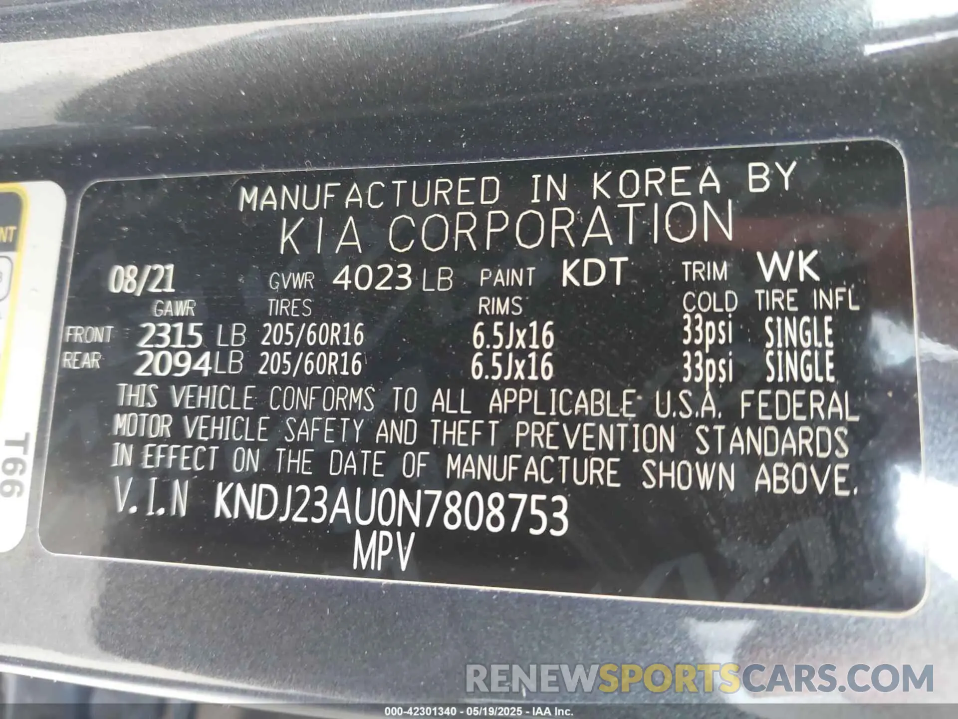 9 Photograph of a damaged car KNDJ23AU0N7808753 KIA SOUL 2022