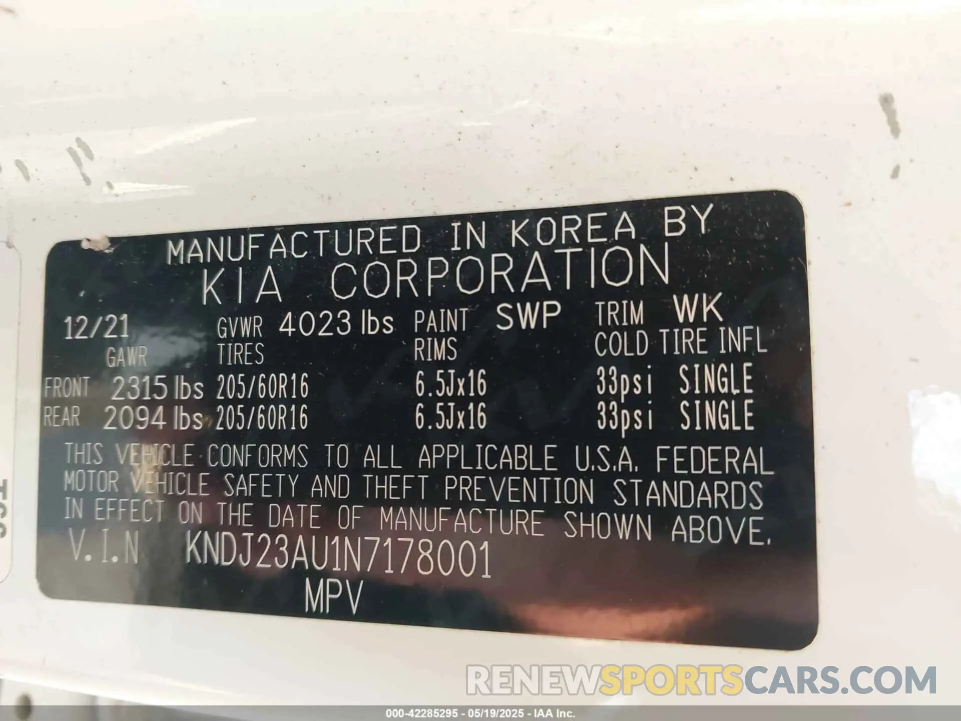 9 Photograph of a damaged car KNDJ23AU1N7178001 KIA SOUL 2022