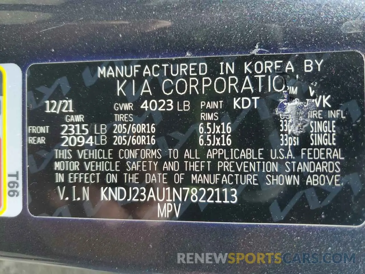 12 Photograph of a damaged car KNDJ23AU1N7822113 KIA SOUL 2022