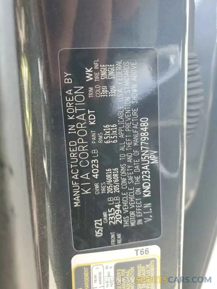 14 Photograph of a damaged car KNDJ23AU5N7798480 KIA SOUL 2022