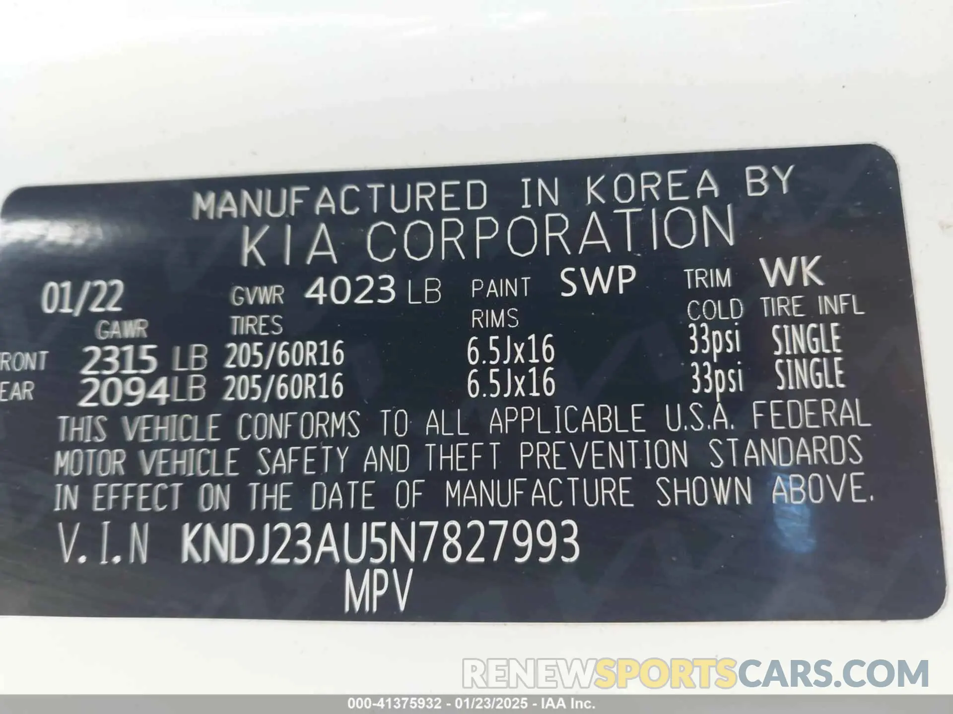 9 Photograph of a damaged car KNDJ23AU5N7827993 KIA SOUL 2022