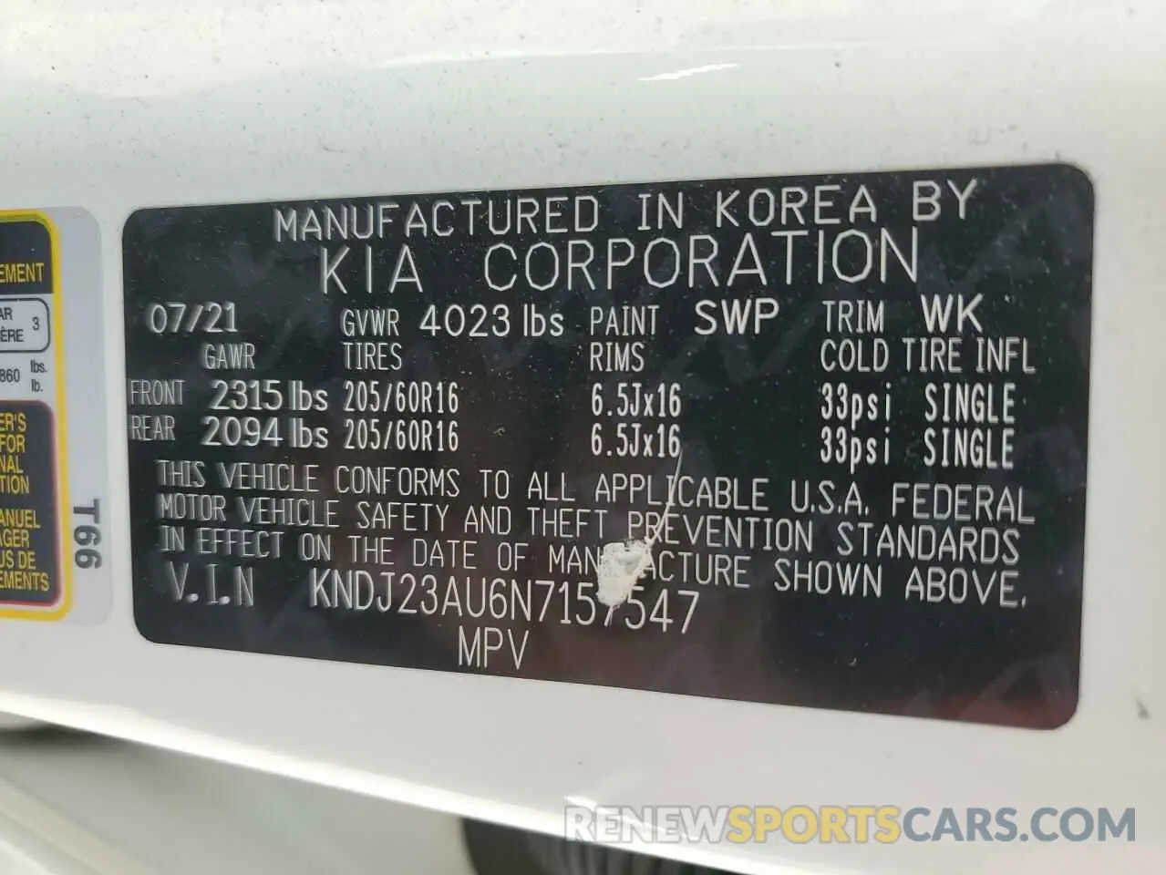 12 Photograph of a damaged car KNDJ23AU6N7157547 KIA SOUL 2022