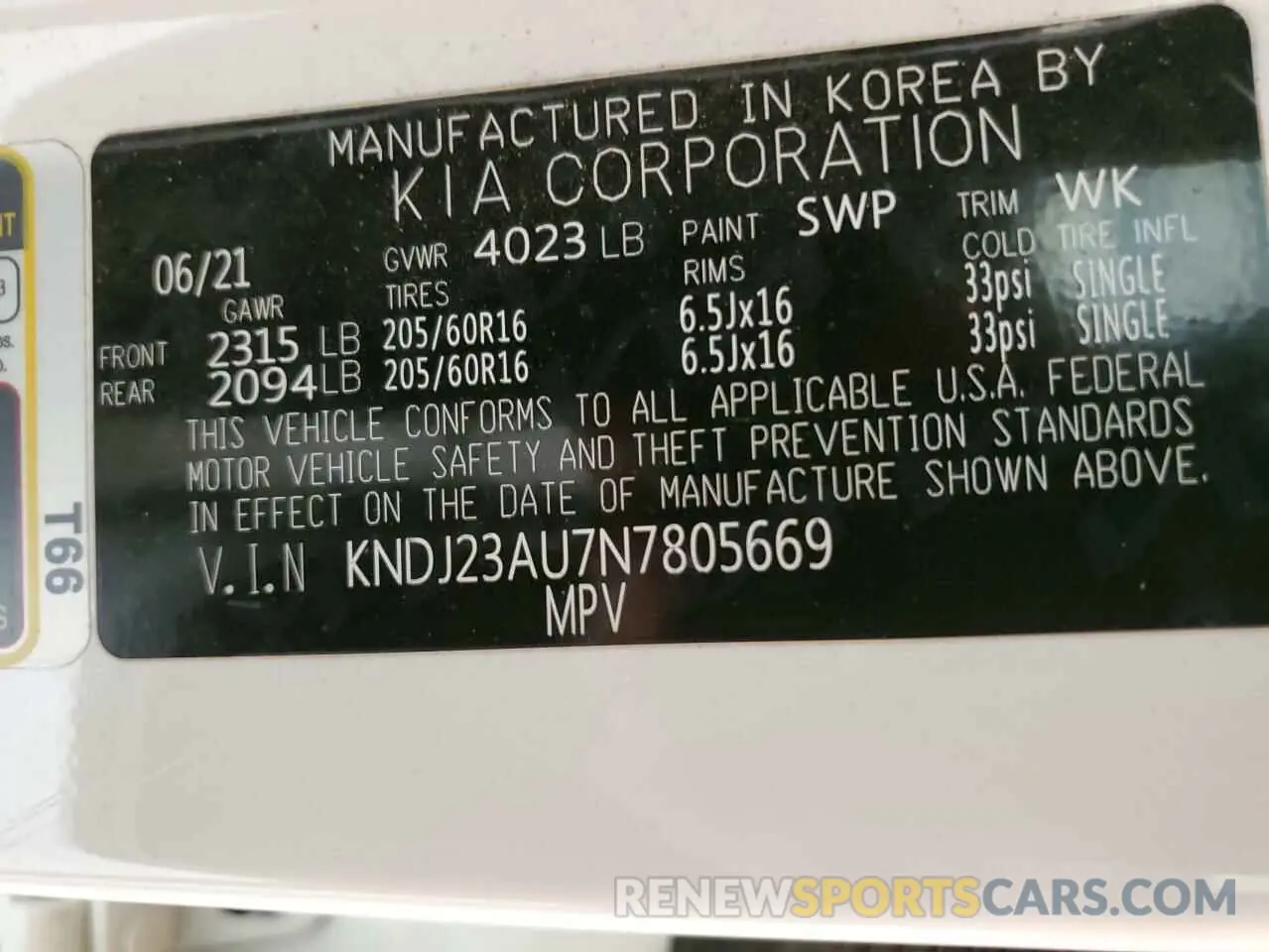14 Photograph of a damaged car KNDJ23AU7N7805669 KIA SOUL 2022