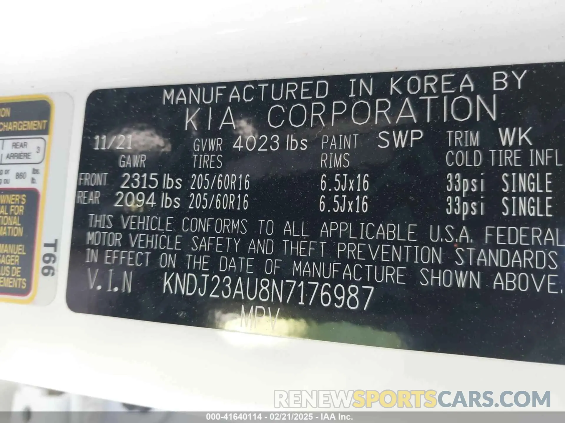 9 Photograph of a damaged car KNDJ23AU8N7176987 KIA SOUL 2022