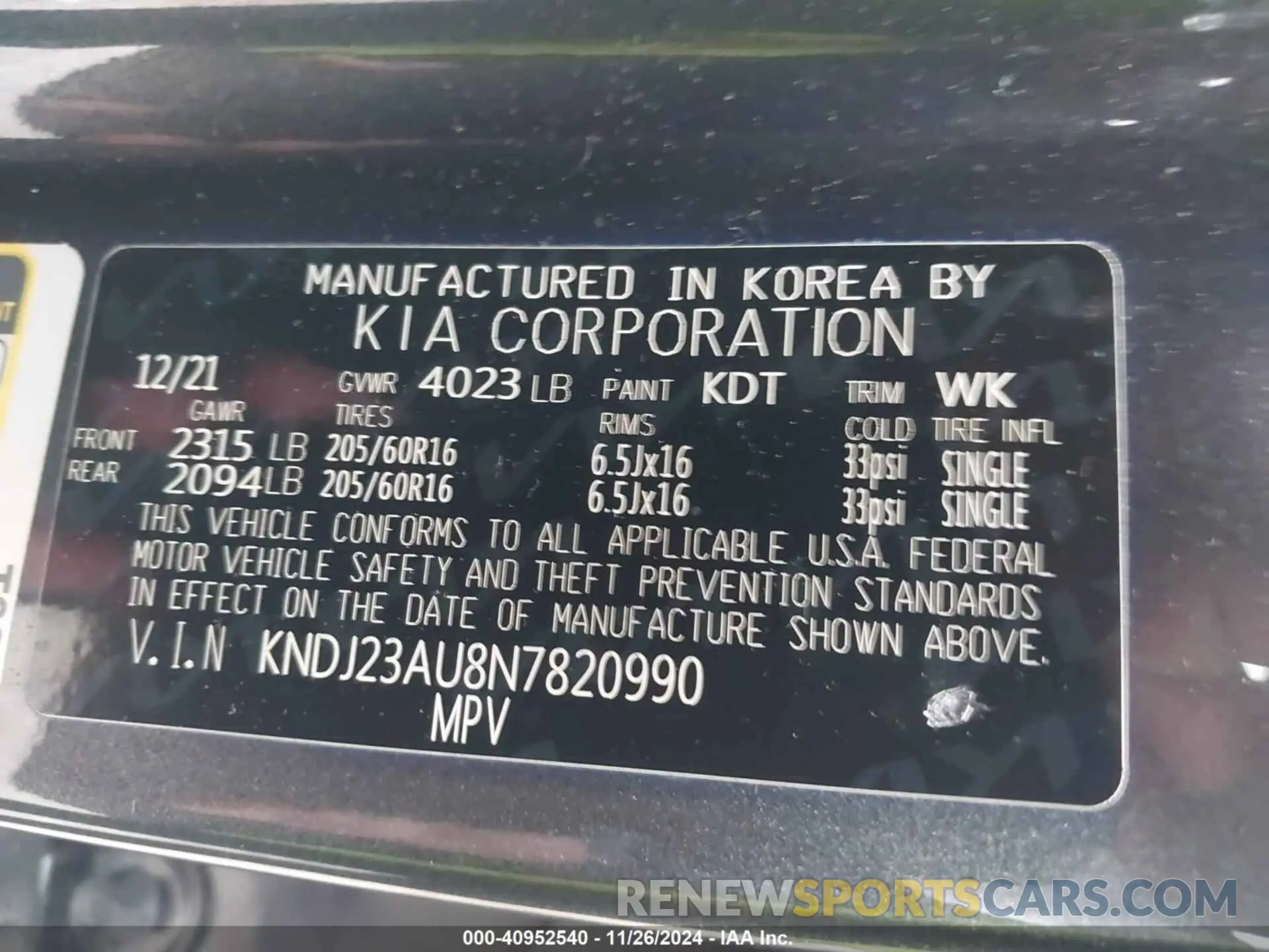 9 Photograph of a damaged car KNDJ23AU8N7820990 KIA SOUL 2022