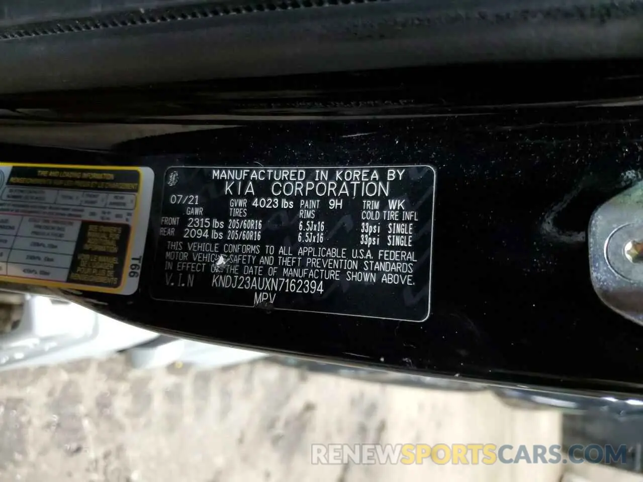 14 Photograph of a damaged car KNDJ23AUXN7162394 KIA SOUL 2022